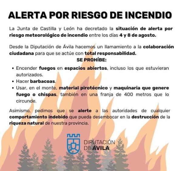 Declaración de Alerta meteorológica desde el 4 al 8 de agosto